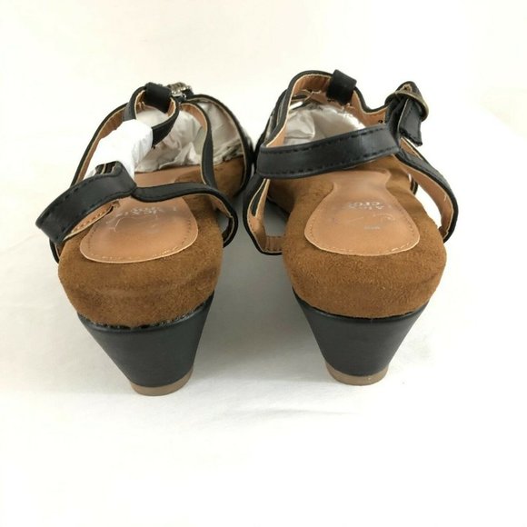 Alexis Leroy Womens Sandals Wedge Ankle Strap US 6 - Picture 3 of 6